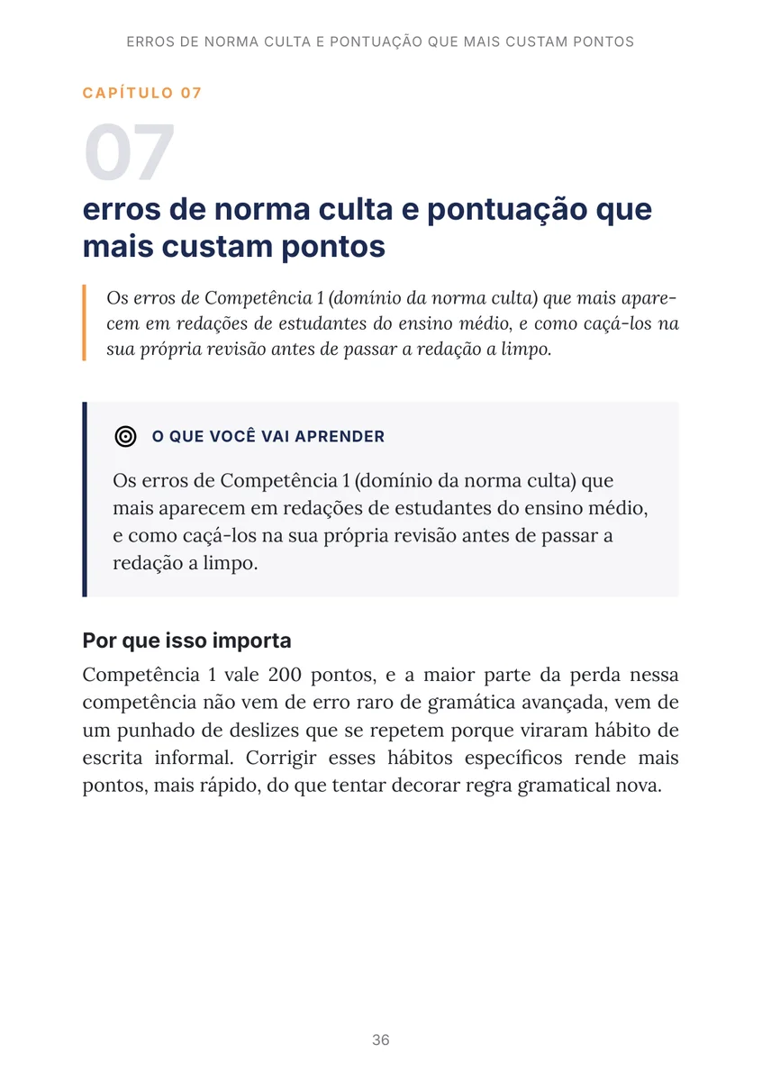 Página de capítulo do material premium do Método Nota 1000.