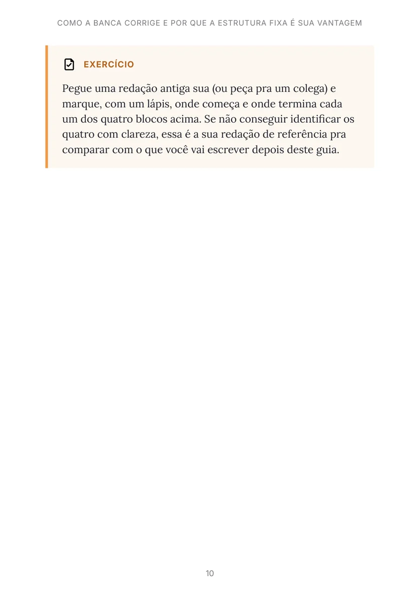 Página do guia com um exercício de proposta de intervenção pra revisar antes de entregar.